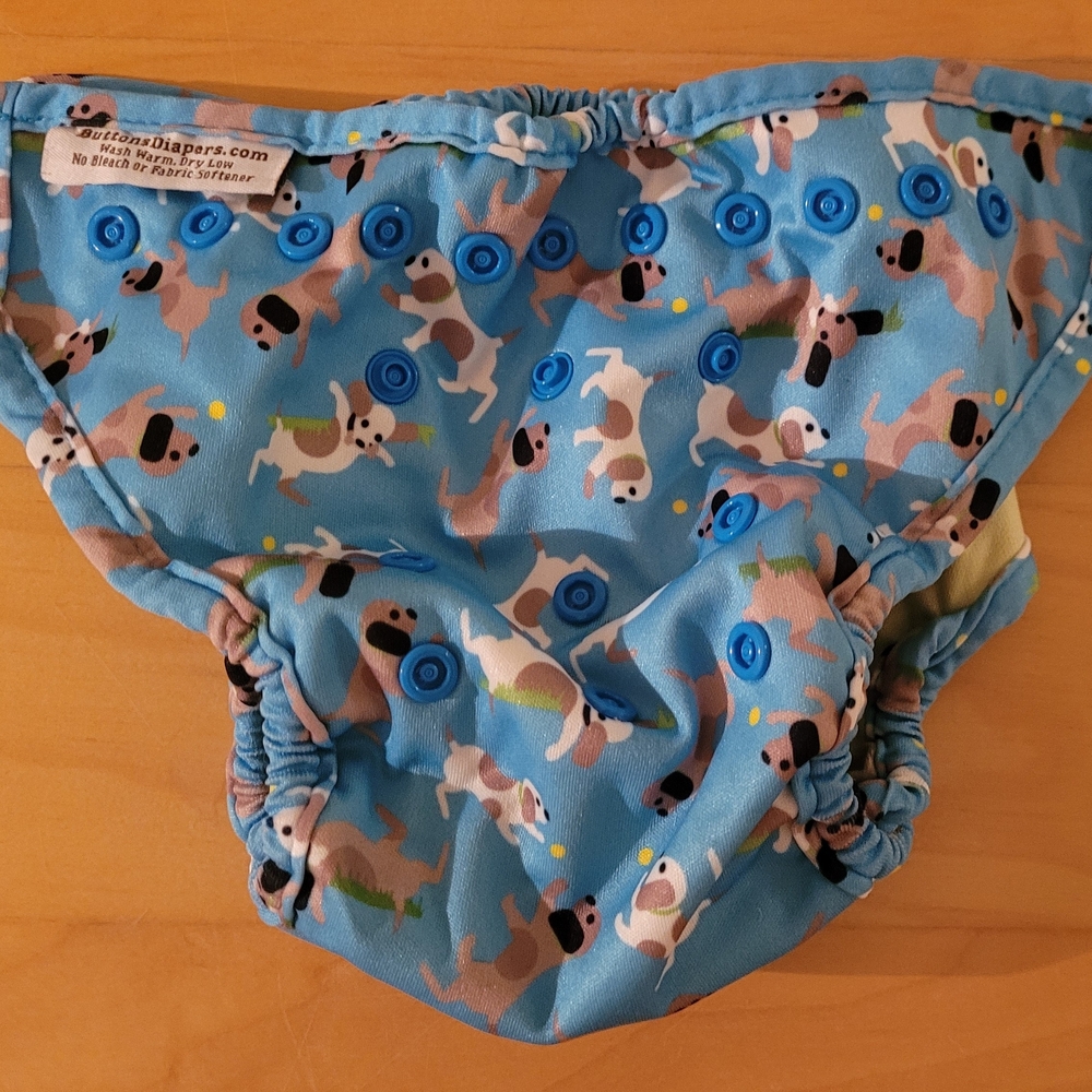 Blue Dog Print Kids Diaper Cover